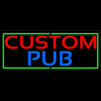 Custom Pub With Green Border Neon Skilt