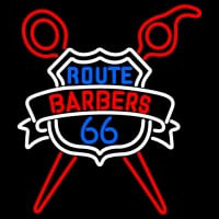 Custom Route Barbers 66 Logo Neon Skilt