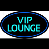 Custom Turquoise Vip Lounge Oval With Blue Border Neon Skilt