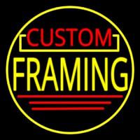Custom Yellow Framing With Circle Neon Skilt