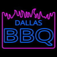Dallas Bbq With Fire Neon Skilt