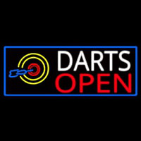 Dart Board Open With Blue Border Neon Skilt