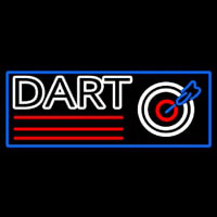 Dart Board With Blue Border Neon Skilt