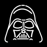 Darth Vader Star Wars White Neon Skilt