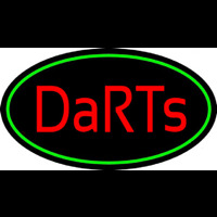 Darts Oval With Green Border Neon Skilt