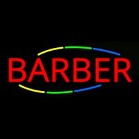 Deco Style Multi Colored Barber Neon Skilt