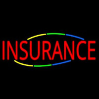 Deco Style Multi Colored Insurance Neon Skilt