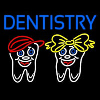 Dentistry With Teeth Logo Neon Skilt