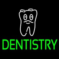 Dentistry With Tooth Logo Neon Skilt