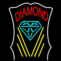 Diamond With White Border Neon Skilt