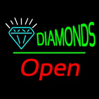 Diamonds Logo Open White Line Neon Skilt
