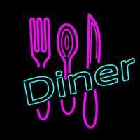 Dinner With Spoon Neon Skilt