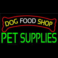 Dog Food Shop Green Pet Supplies Neon Skilt