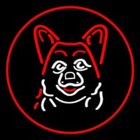 Dog Grooming Red Oval Neon Skilt