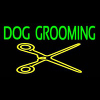 Dog Grooming With Cache Neon Skilt