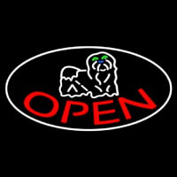 Dog Red Open 2 Neon Skilt