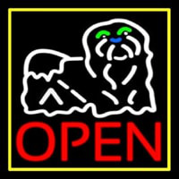 Dog Red Open Neon Skilt