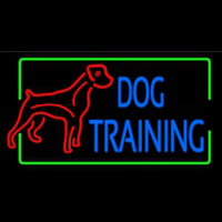 Dog Training Green Border 2 Neon Skilt
