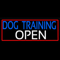Dog Training Open With Red Border Neon Skilt