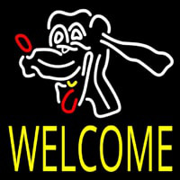 Dog Welcome 1 Neon Skilt