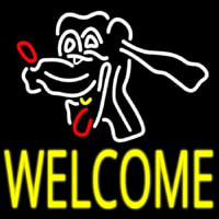 Dog Welcome Neon Skilt