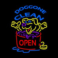 Doggone Clean Open Neon Skilt