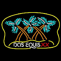 Dos Equis X  Plam Tree Beer Sign Neon Skilt