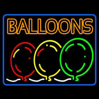 Double Stroke Balloon Block Colored Logo Neon Skilt