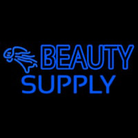 Double Stroke Blue Beauty Supply Neon Skilt