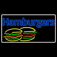 Double Stroke Hamburgers White Border Neon Skilt
