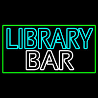 Double Stroke Library Bar Neon Skilt