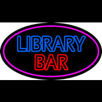 Double Stroke Library Bar Neon Skilt