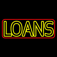 Double Stroke Loan With Red Border Neon Skilt
