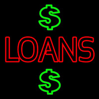 Double Stroke Loans With Dollar Logo Neon Skilt