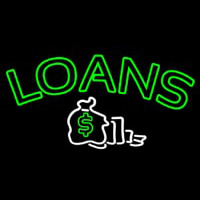 Double Stroke Loans With Logo Neon Skilt