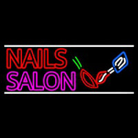 Double Stroke Nail Salon Logo Neon Skilt