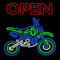 Double Stroke Open Bike Logo Neon Skilt