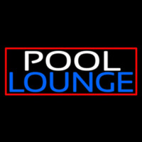 Double Stroke Pool Lounge With Red Border Neon Skilt