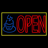 Double Stroke Tea Open Neon Skilt