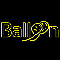 Double Stroke Yellow Balloon Neon Skilt