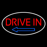 Drive In Arrow With Border Neon Skilt