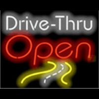 Drive Thru Open Wroad Scene Neon Skilt