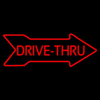 Drive Thru With Arrow Neon Skilt