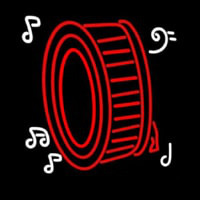 Drum Musical Note Logo Neon Skilt