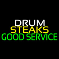 Drum Steaks Good Service Block 1 Neon Skilt