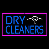 Dry Cleaners Logo Rectangle Pink Neon Skilt