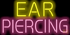 Ear Piercing Neon Skilt