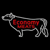 Economy Meats Neon Skilt