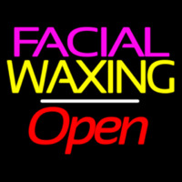 Facial Wa ing Open White Line Neon Skilt