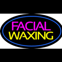 Facial Wa ing Oval Blue Neon Skilt